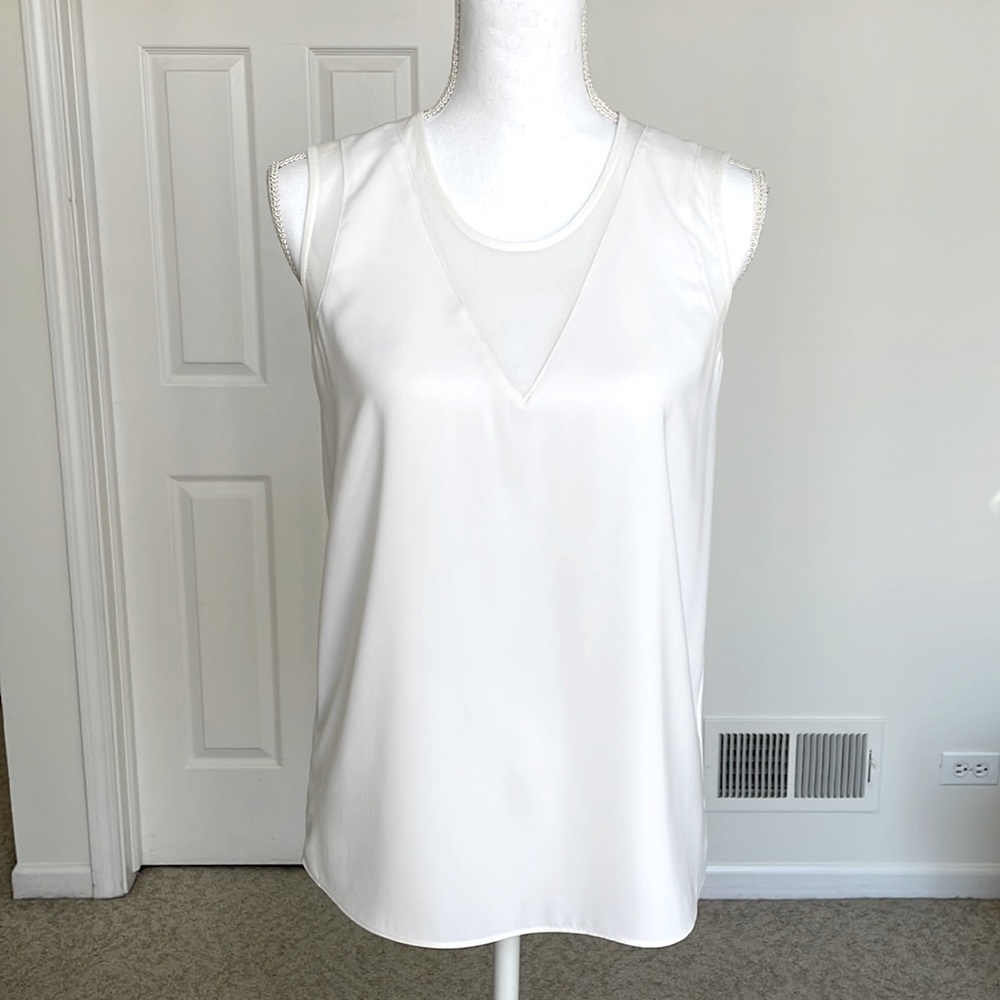 Helmut Lang cut out sleeveless white tank - US SMALL